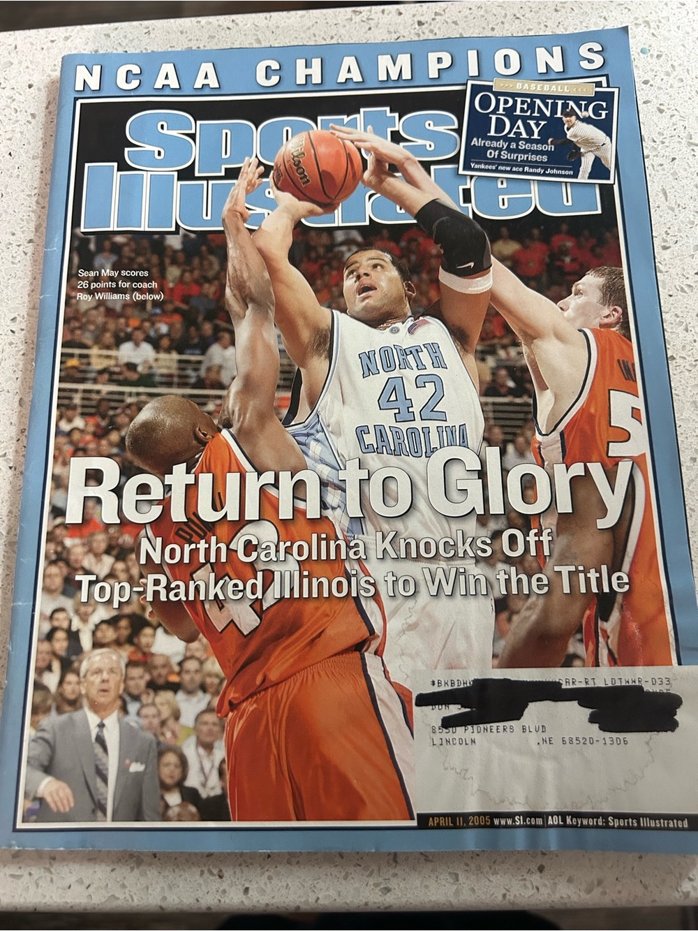 Sports Illustrated North Carolina Tar Heels NCAA Champions 2005 Sean May Cover